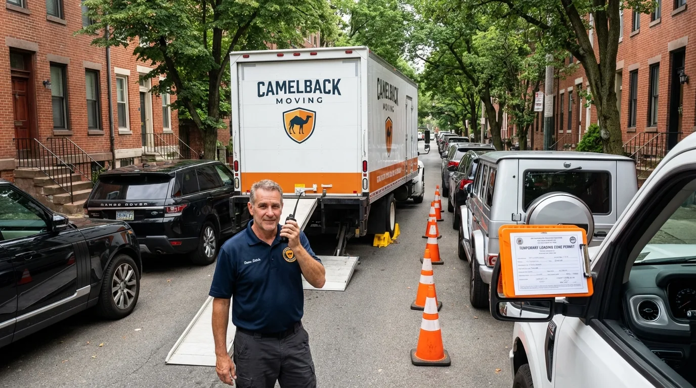 City street loading permit setup in East Setauket, NY